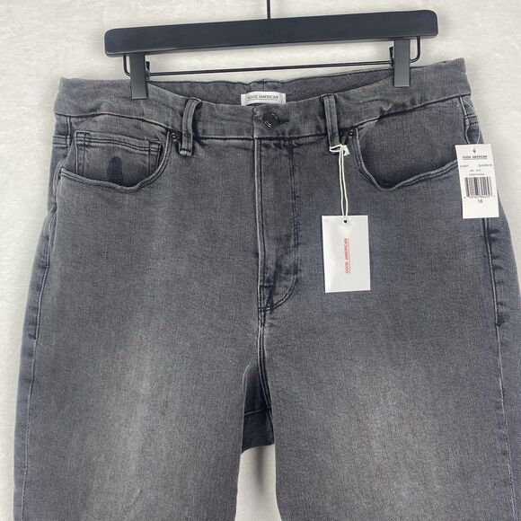 Good American Jeans Womens Size 16 Black Pockets Denim Pants - Picture 3 of 12
